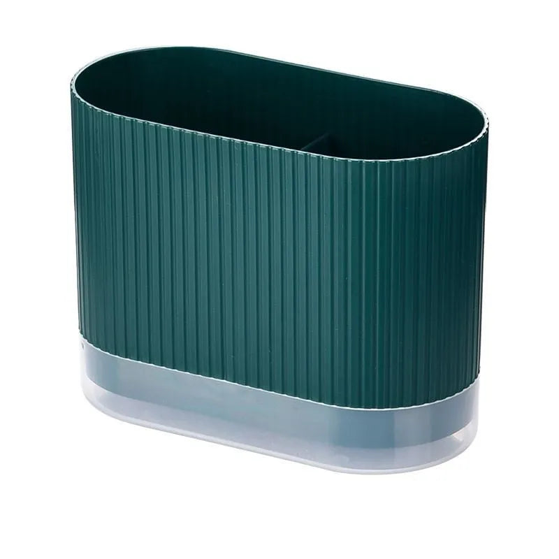 Plastic wall-mounted chopsticks basket with drainage holes in modern kitchen design