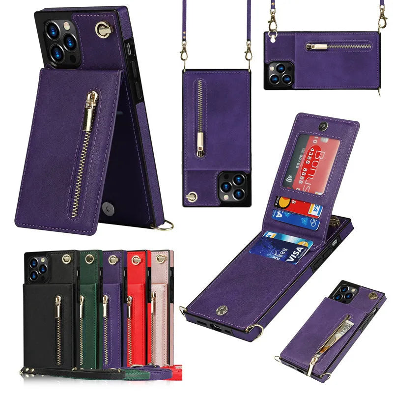 Leather mobile phone case with TPU interior for iPhone and Samsung devices in multiple colour options