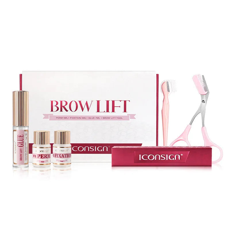 Pink eyebrow quick ironing suit for keratosis removal with included eyebrow perm set