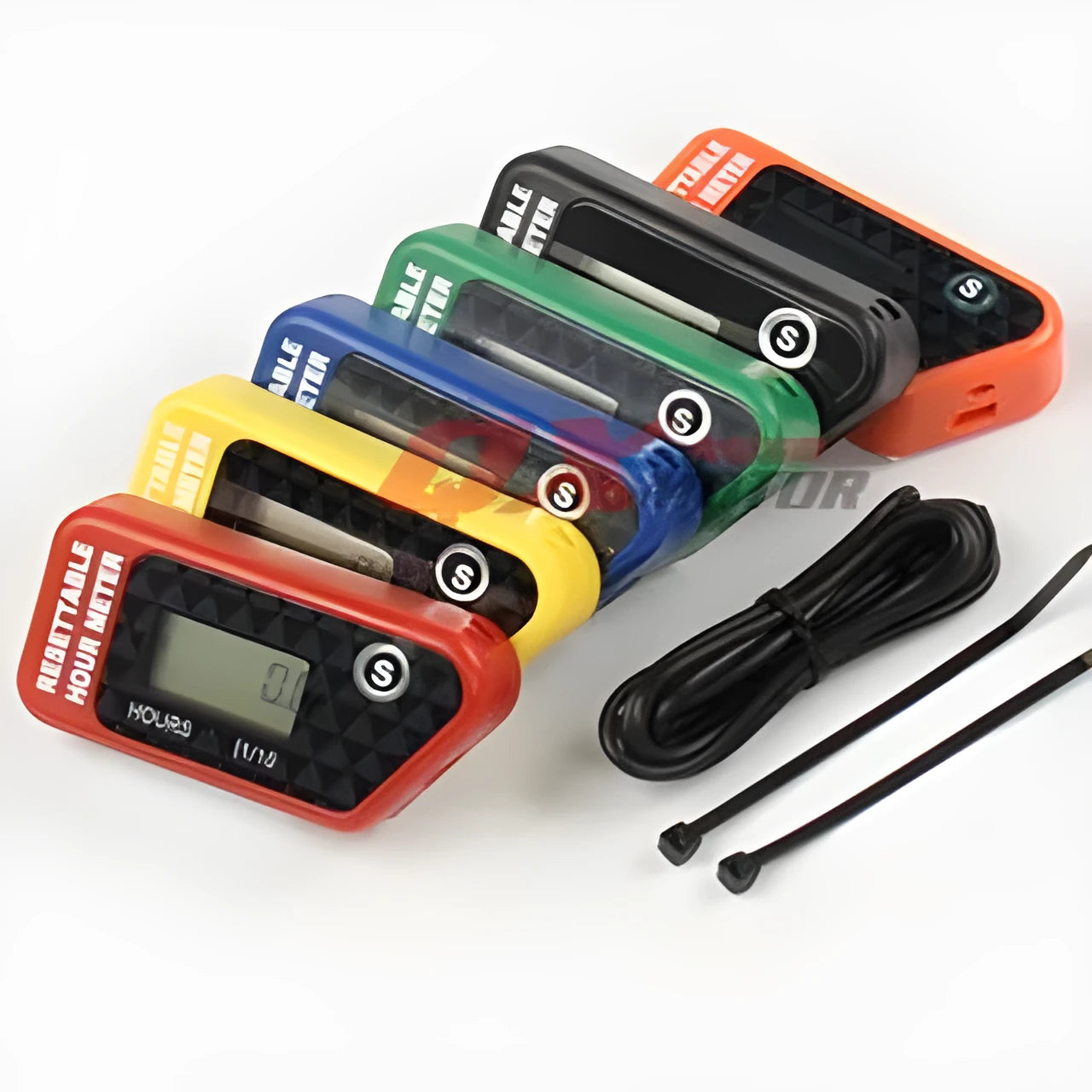 Black waterproof LCD maintenance timer for ATV motorcycle boat mower generator servicing