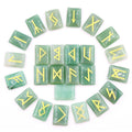 Square crystal rune ornament with THALO lettering and Luen symbol, available in Tigereye and red agate