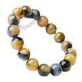 Fantasy Tigereye agate bracelet with round beads in geometric single-circle design
