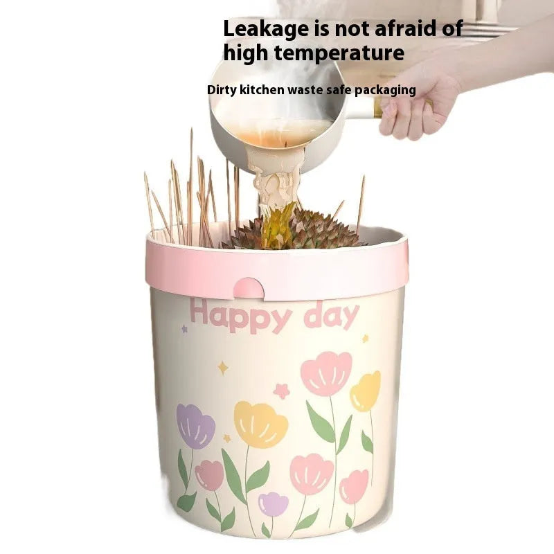 Pink degradable drawstring garbage bags with argy wormwood mosquito repellent, 44cm by 48cm