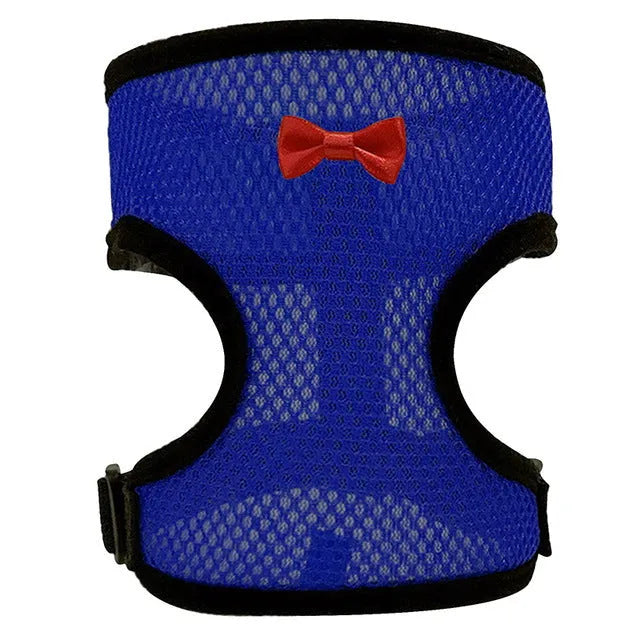 Adjustable chicken harness vest set with decorative bow collar and 110cm traction rope