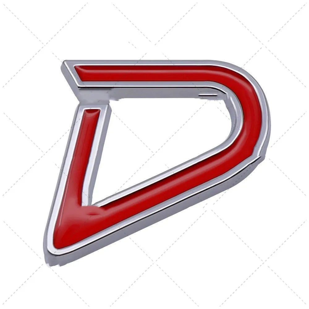 Metal car decorative stickers in SD D S sizes with red black silver colour options