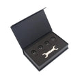 Bluetooth tyre pressure monitor set with four external sensors, wrench, and anti-theft screws