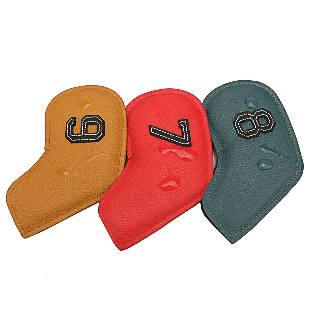 Set of 10 digital print PU golf club head covers for sports protection and gifting