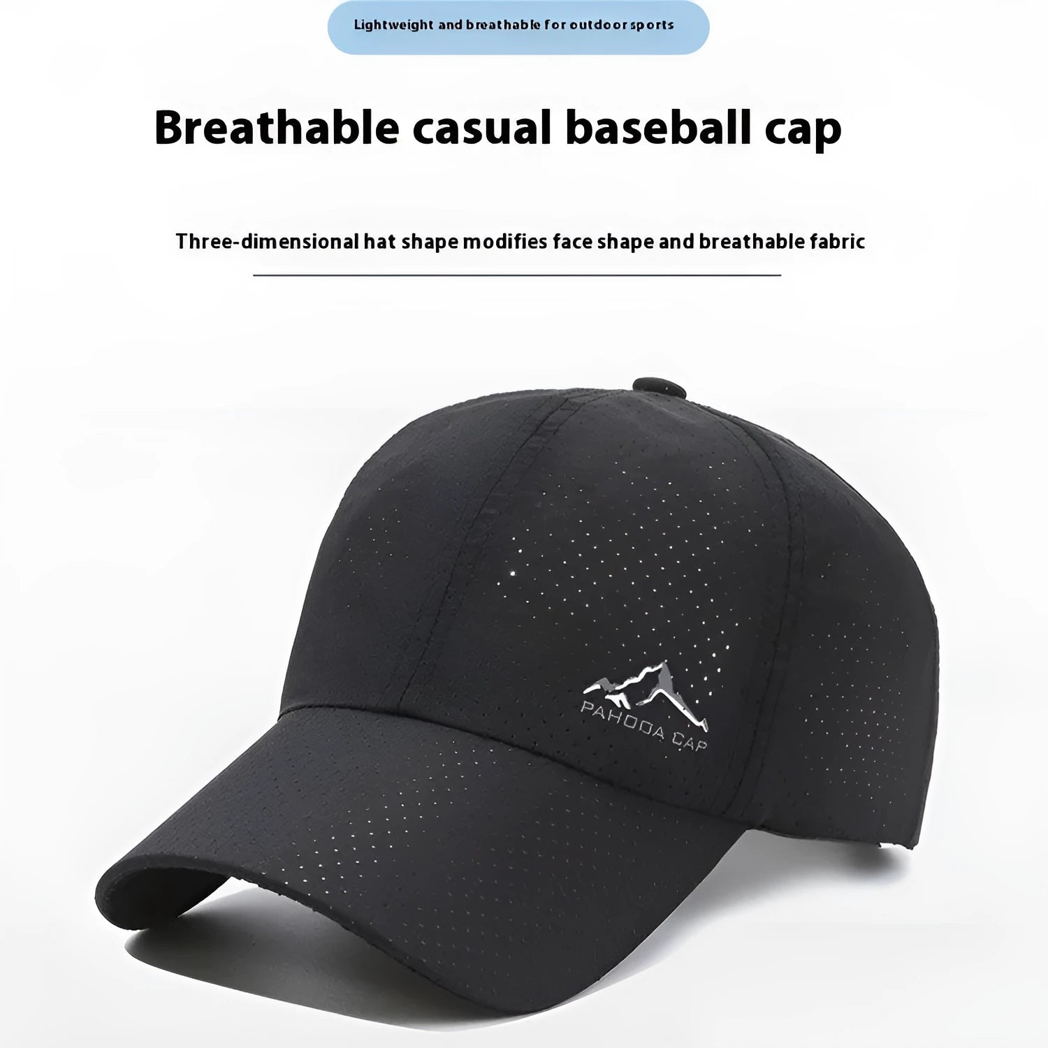 Korean-style adjustable baseball cap in polyester with dome crown for summer sun protection