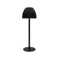 Modern dimmable USB rechargeable night lamp with thin round base in black or white colour.