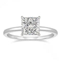 A simple geometric sterling silver ring with a round polished zirconium stone, shown in silver colour.