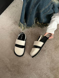 Korean retro sandals with closed toe design and adjustable ankle strap buckle in microfiber material