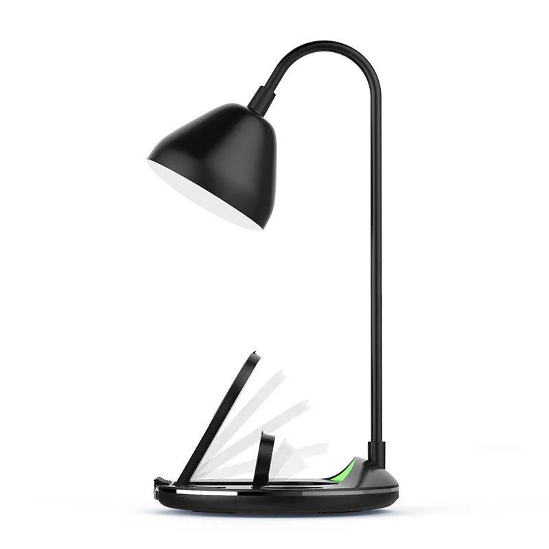 Black and white magnetic folding wireless charger with aluminium frame in tri-fold adjustable positions