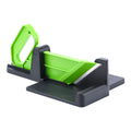 Green manual vegetable cutter with stainless steel blades for chopping carrots and potatoes