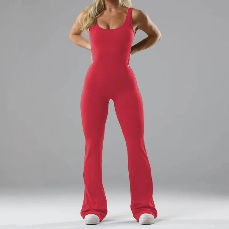 Womens tight yoga bodysuit in black milk silk fabric with seamless hollow out design and mid waist trousers