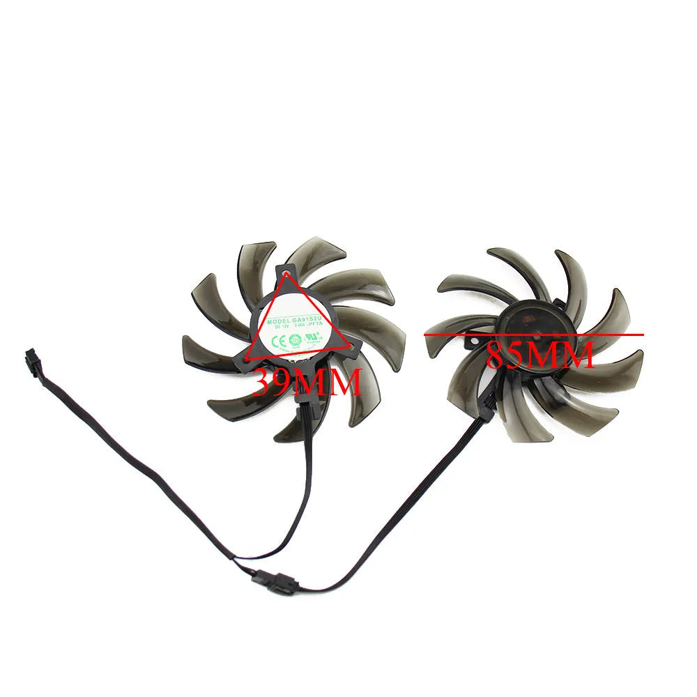 GA91S2U 85mm black graphics card cooling fan pair, 4-pin DC 12V 0.40A, for Palit GTX 1060 1070 1080