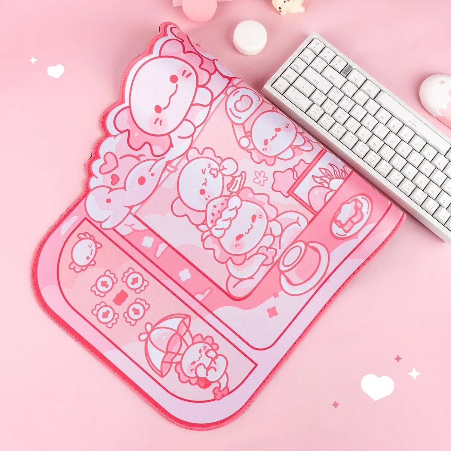 Hexagonal dragon crane machine cartoon anime pattern cloth mouse pad measuring 75x40cm