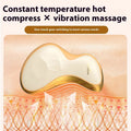 Golden yellow electric scraping plate with USB charging cable for skin meridian massage therapy