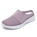 Women's breathable mesh casual shoes with hollow-out detailing in black, grey, pink, or purple colours