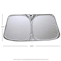 Aluminium foil car sunshade for heat insulation and UV protection in titanium silver colour