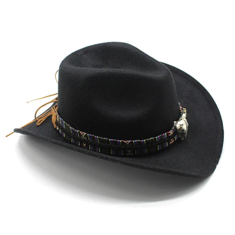 Polyester western cowboy hat with bell crown in multiple colour options