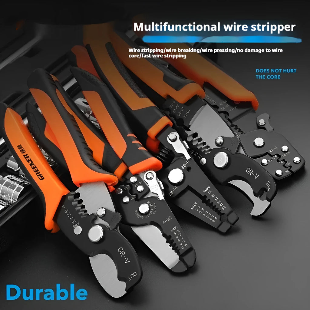 Fully automatic wire stripping pliers made from high carbon steel and 45 steel in a box.