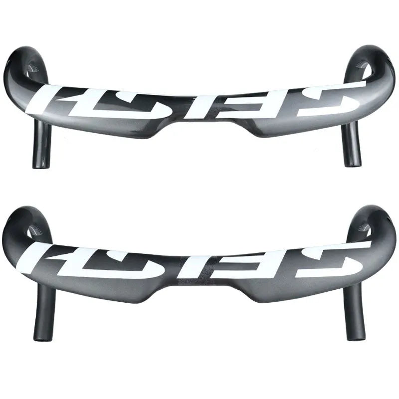 Carbon fibre road bicycle handlebar showing 31.8mm clamp, in black light finish with 80mm reach and 130mm drop dimensions.