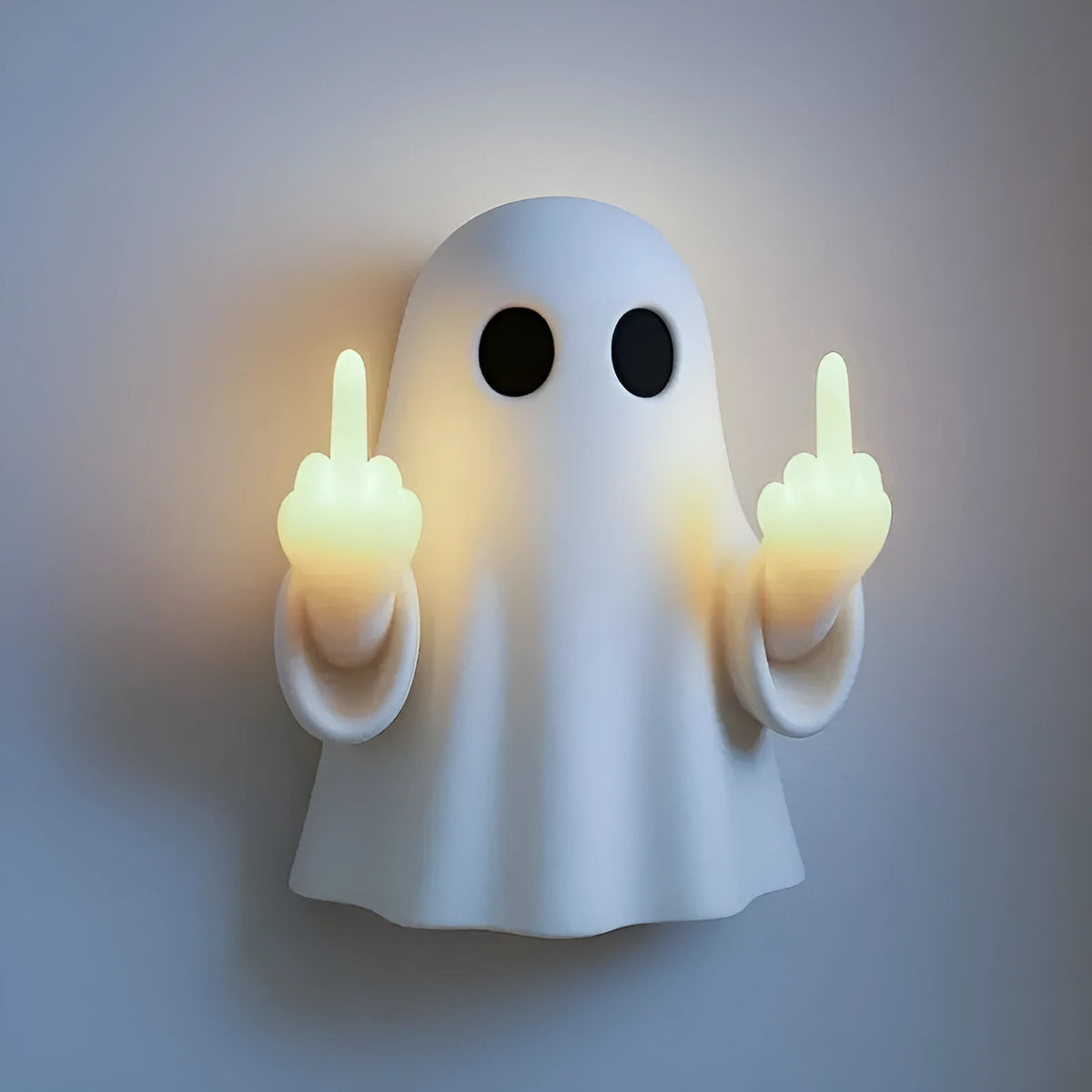 White plastic ghost statue night lamp for Halloween decoration with modern simple style