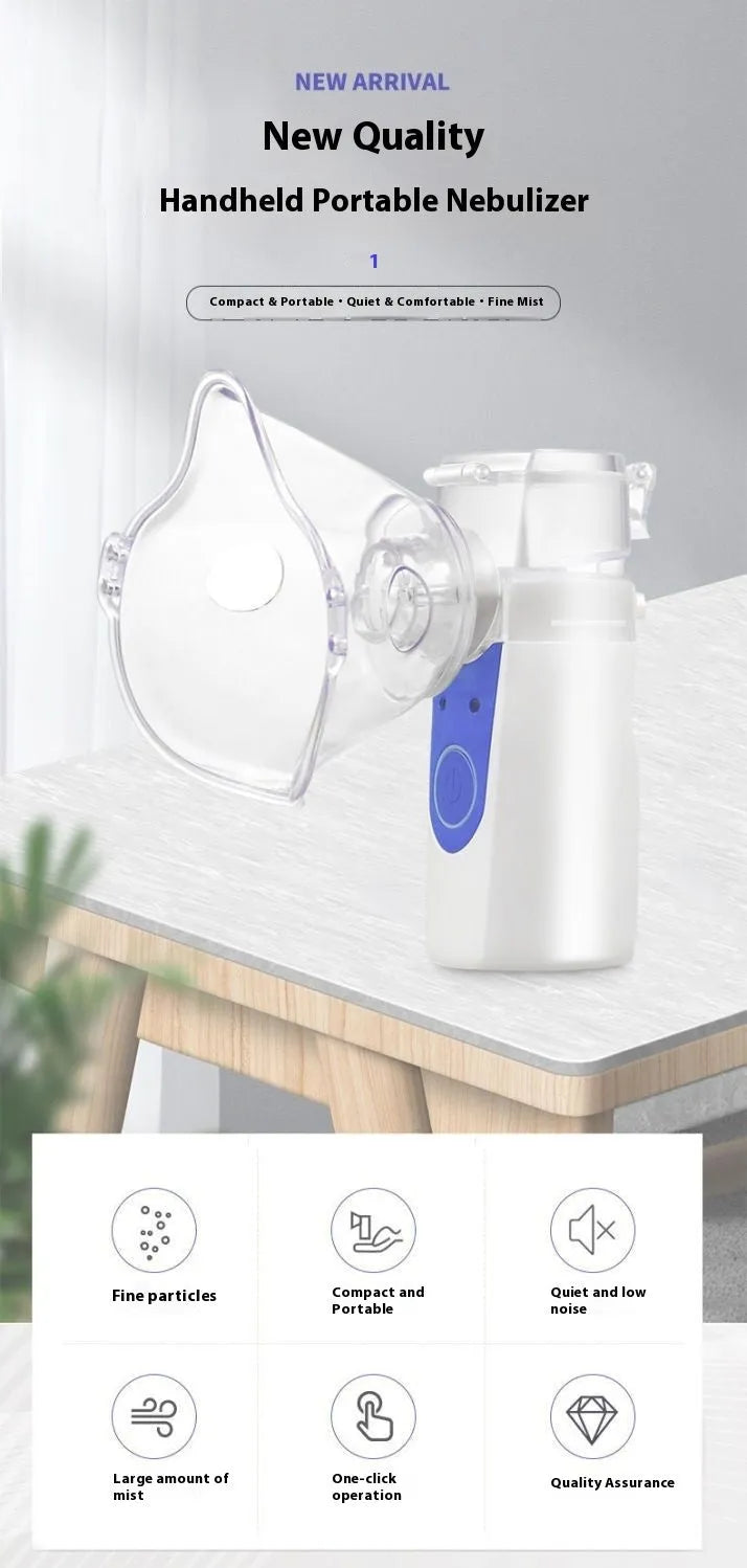 USB handheld plastic nebuliser with columnar design for household drug atomisation