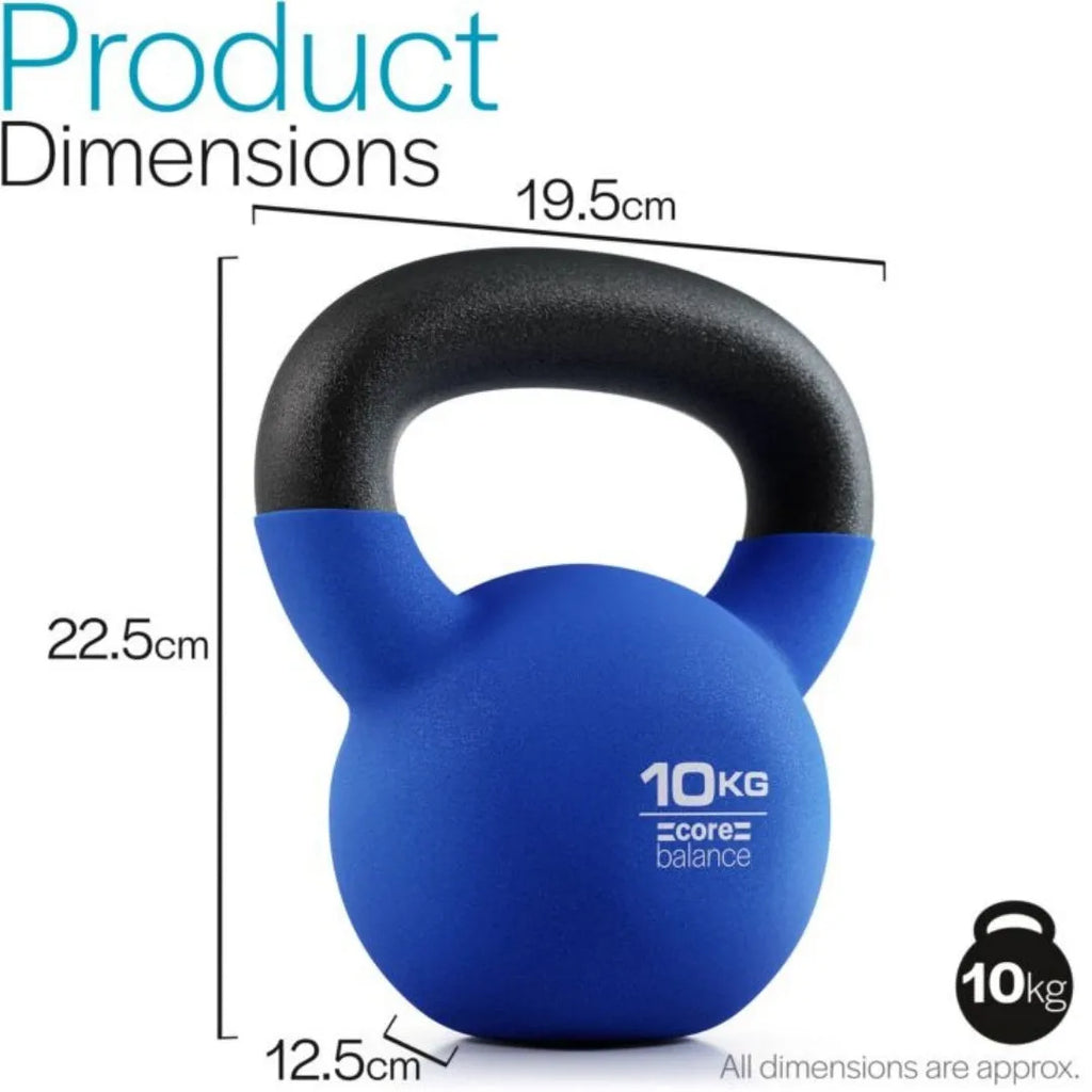 Blue cast iron teapot-shaped dumbbell weighing 10kg for home gym strength training