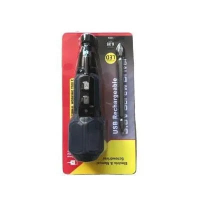 Alloy steel straight handle cordless electric screwdriver with lithium battery in blue colour