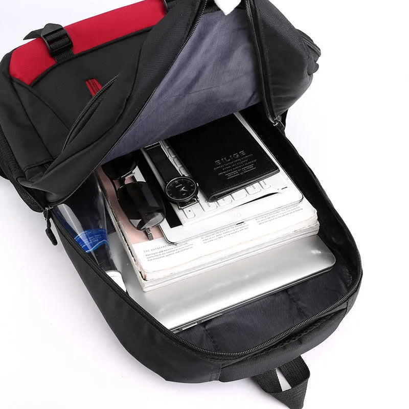Black waterproof nylon school backpack with airpillow straps and urban simplicity styling