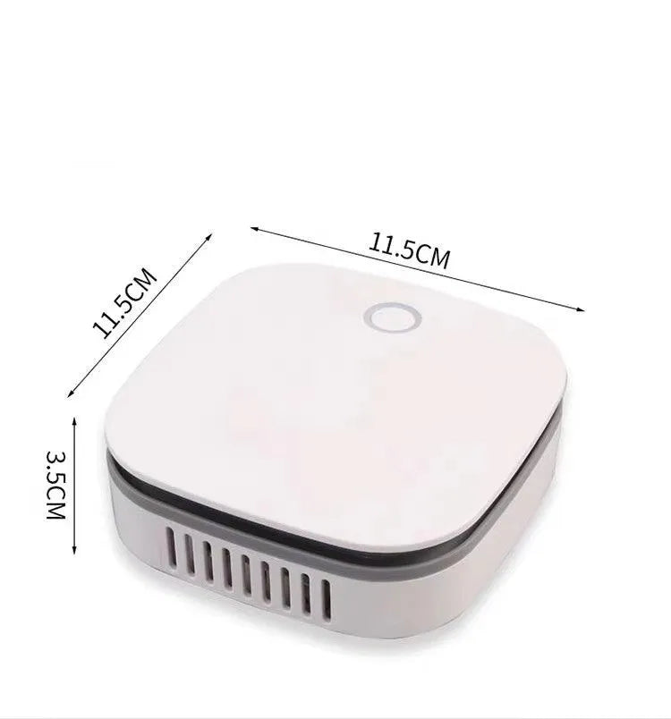 White USB-powered air purifier unit for car and small room use.