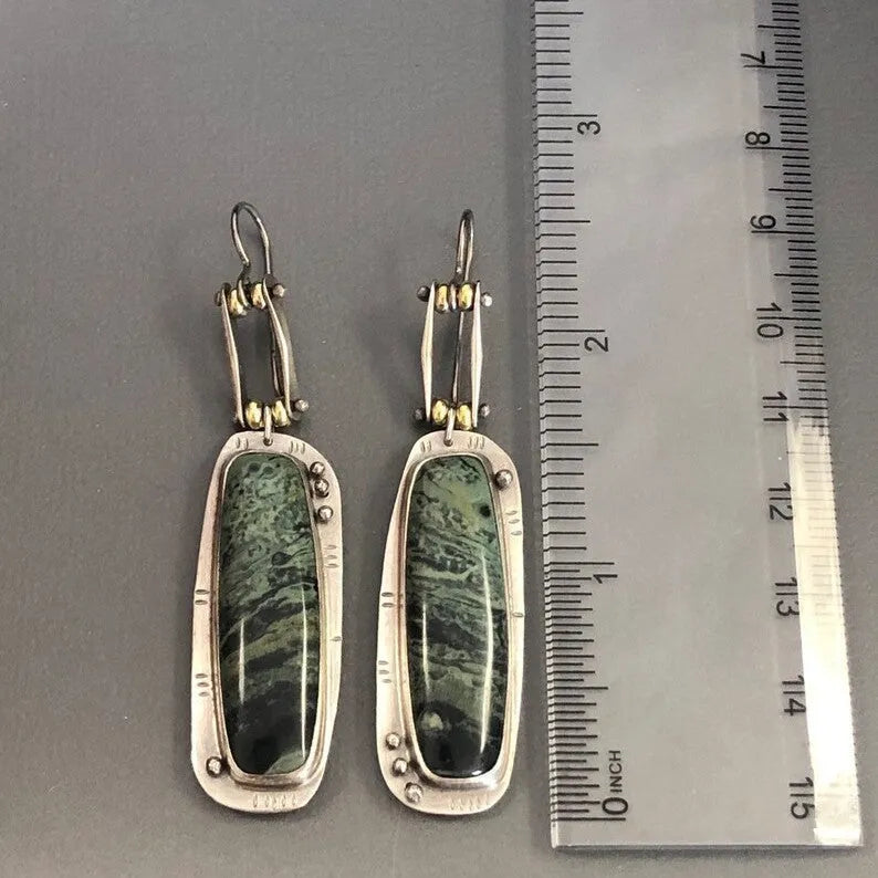 Simple geometric two-colour marble pattern alloy earrings with alloy posts and backs