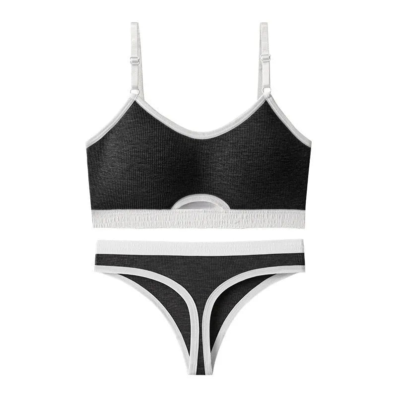 Beauty back contrast colour sports underwear vest with underwired tube top and chest pad