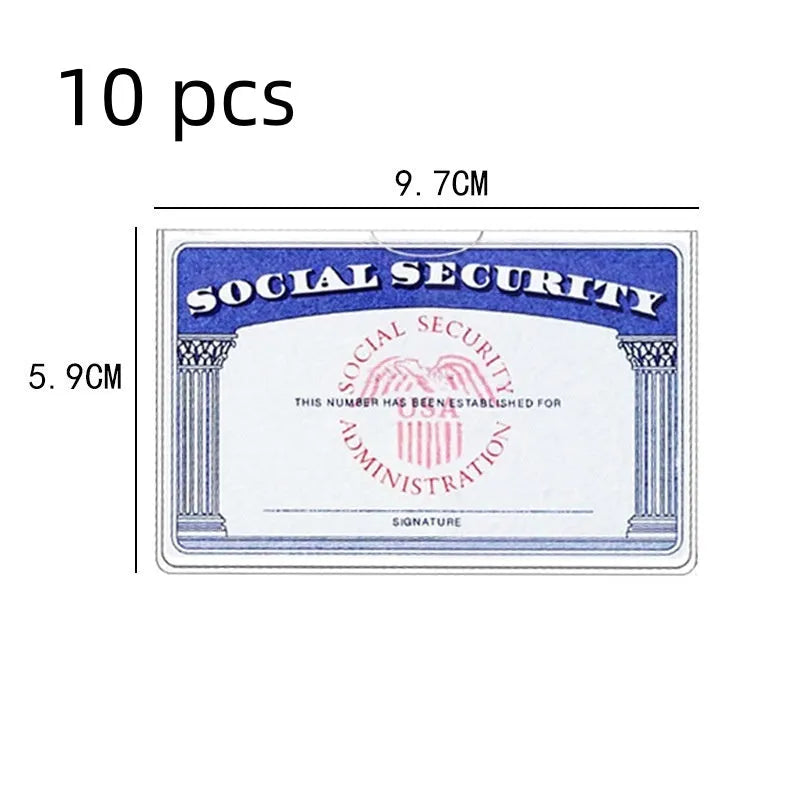 Clear PVC waterproof card holder for social security and student bus passes