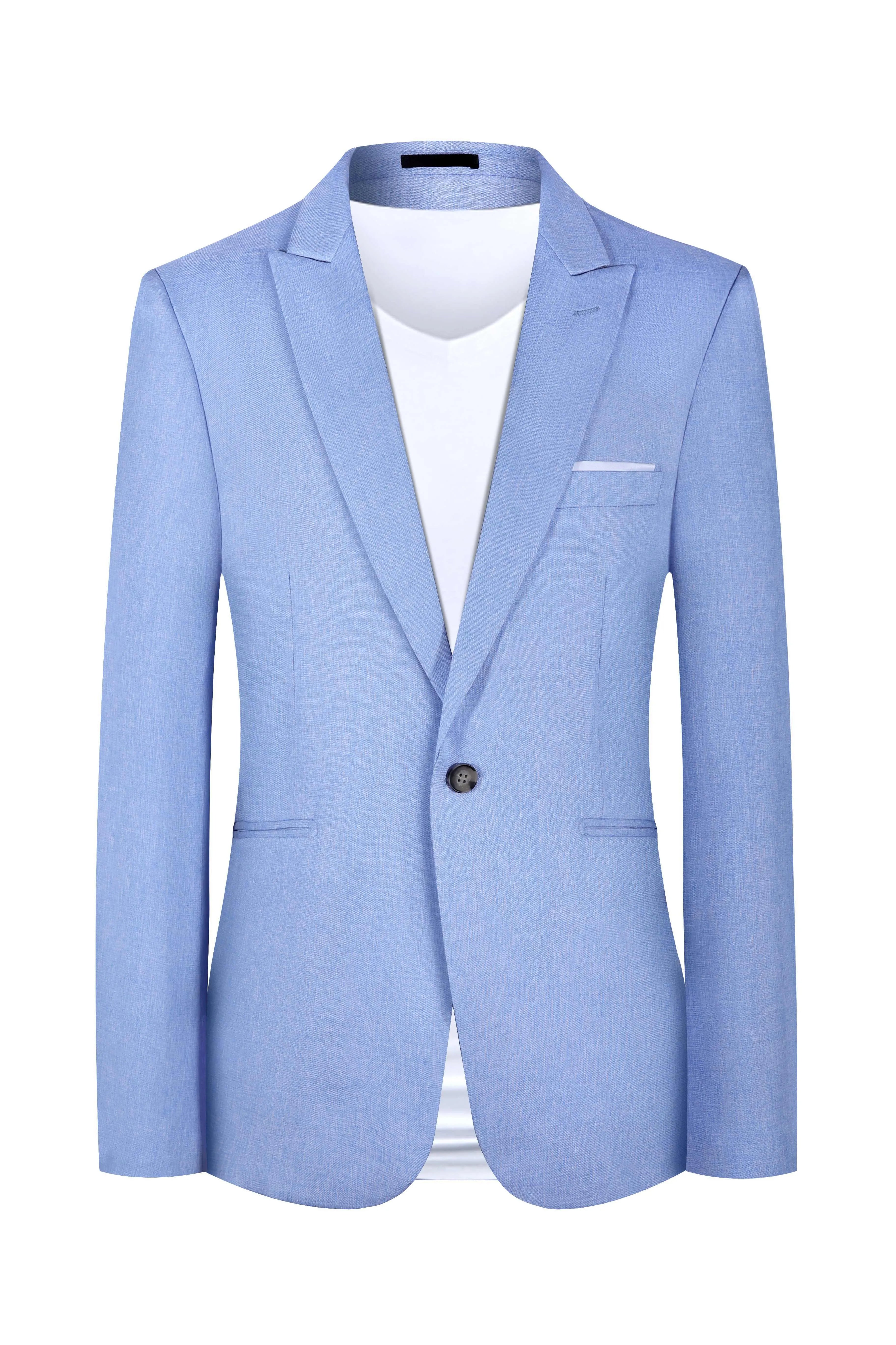 Men's lightweight western-style casual suit in pink or light blue for spring and summer wear