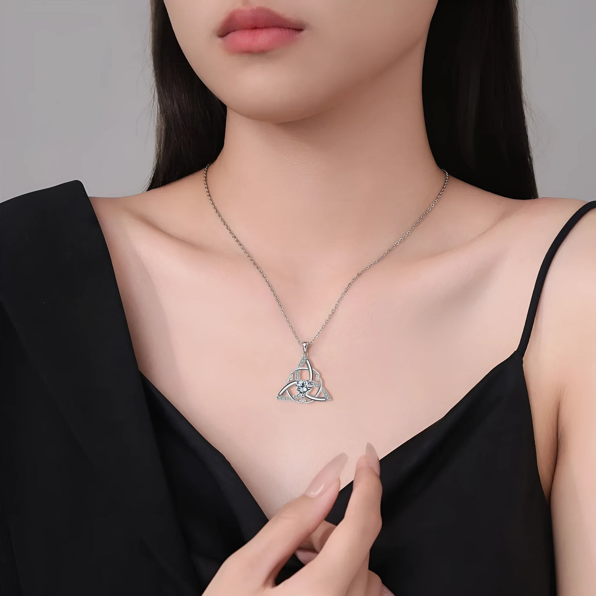 Copper Celtic knot necklace for women with geometric design in four colour options