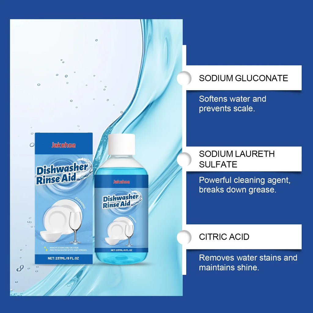 237mL dishwasher detergent cleaner bottle for stain and oil removal on kitchenware