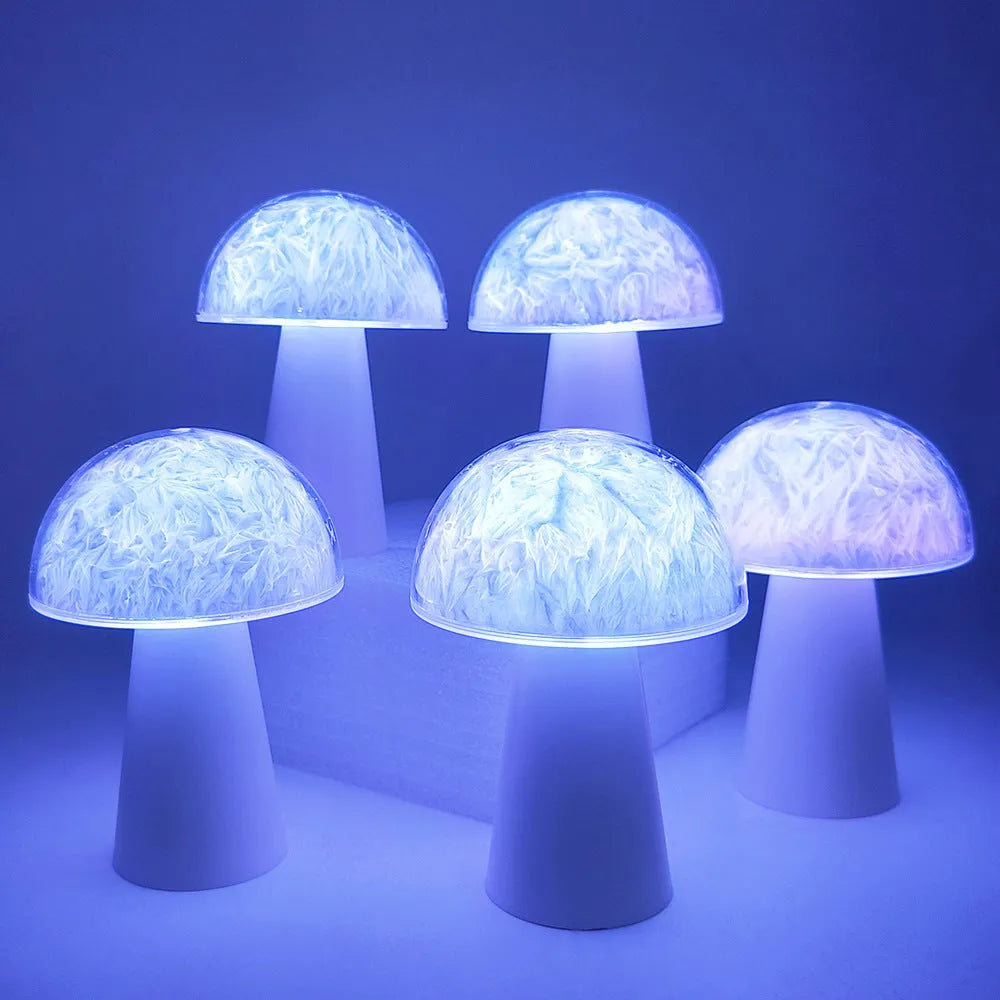 Mushroom shaped decorative night lamp with remote control for RGB colour changing