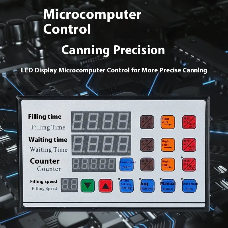 CNC automatic quantitative filling machine GFK-280 model on a worktop with power adapters