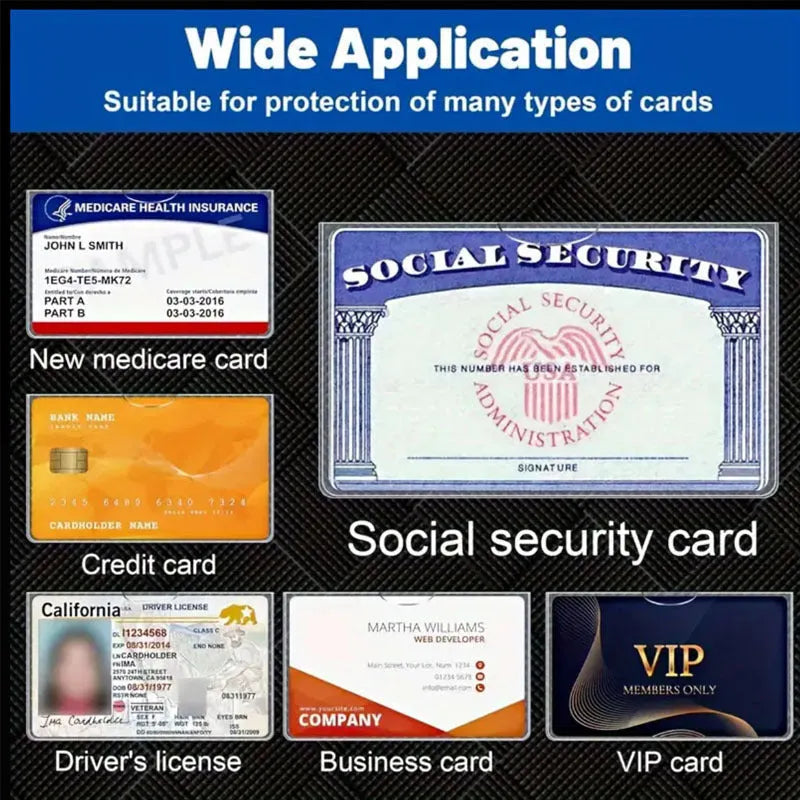Clear PVC waterproof card holder for social security and student bus passes