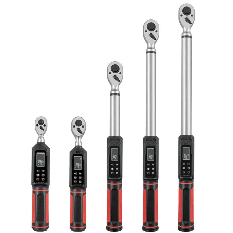 Digital display torque wrench showing readout with chrome-vanadium steel construction