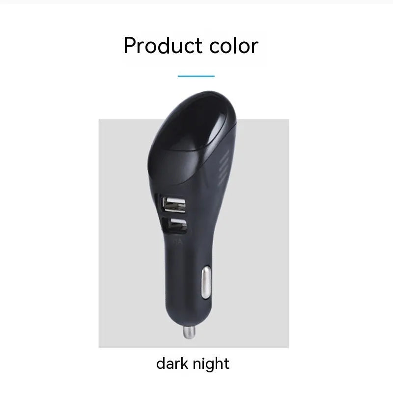 White car USB charger and negative ion air purifier unit for vehicle cigarette lighter socket