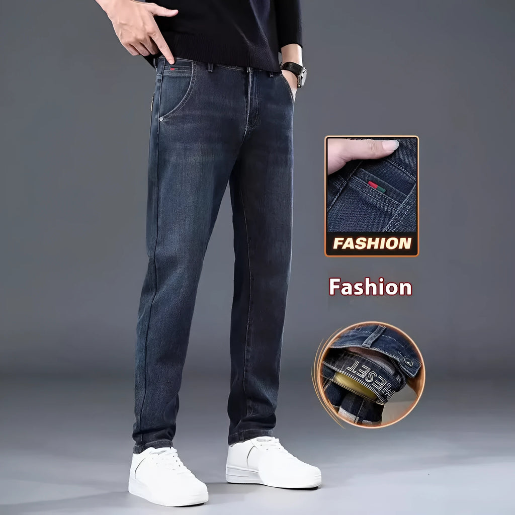 Slim straight casual trousers in polyester fabric with micro-elasticity for summer street fashion wear