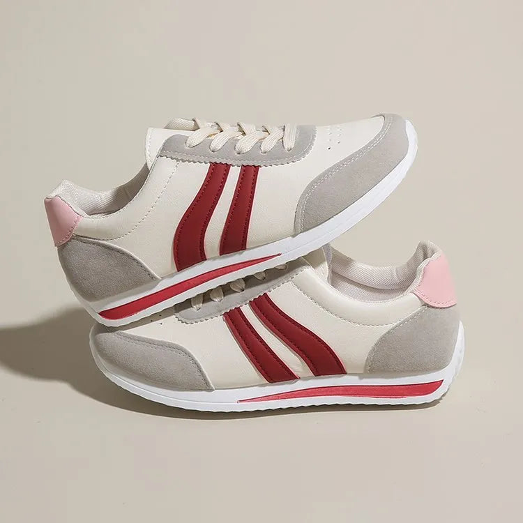 Blue low-top lace-up casual sneaker with PU mesh upper and flat rubber sole