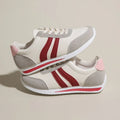 Blue low-top lace-up casual sneaker with PU mesh upper and flat rubber sole