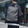 Waterproof large capacity PU backpack in black, blue, or grey with simple design