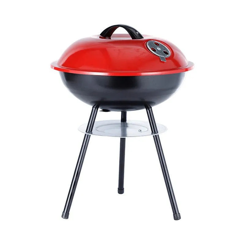 14-inch portable charcoal barbecue grill with apple stove design and iron construction
