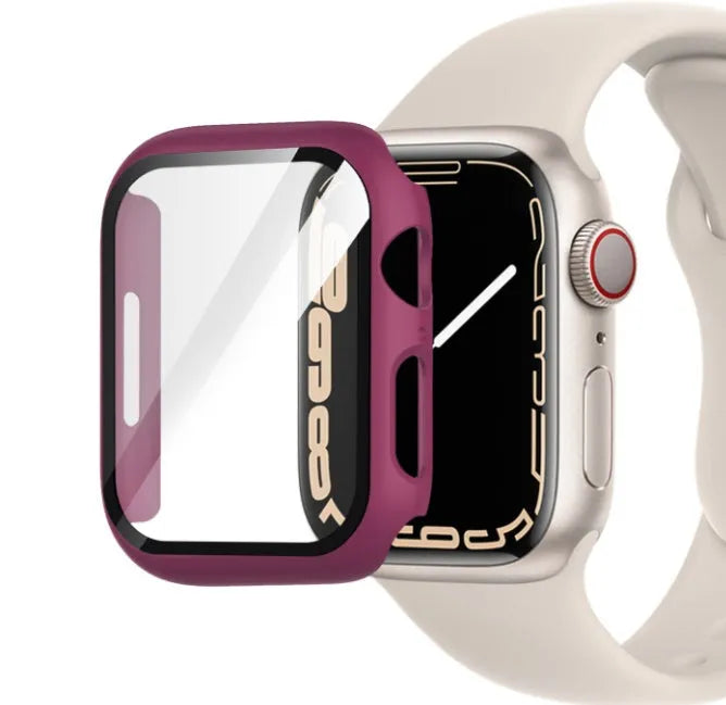 PC tempered film protective case for Apple Watch in various colours and patterns.