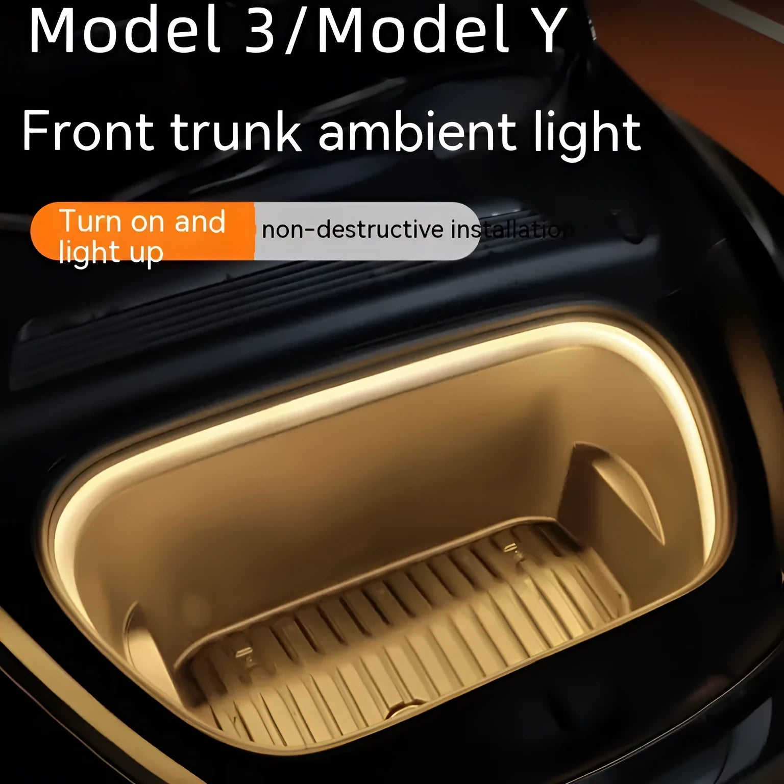 Tesla Model 3 and Model Y front cup holder ambience lighting kit in soft silicone housing